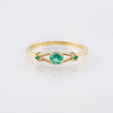 Anillo Vertices Ampliadas Esmeraldas 29pts 2gr / T7 / Oro Amarillo 18K *