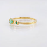 Anillo Vertices Ampliadas Esmeraldas 29pts 2gr / T7 / Oro Amarillo 18K *