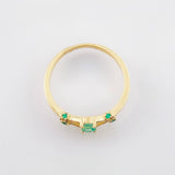 Anillo Vertices Ampliadas Esmeraldas 29pts 2gr / T7 / Oro Amarillo 18K *
