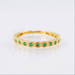 Anillo Ojos Exagonales Esmeraldas 19pts 1.7gr / T5 3/4 / Oro Amarillo 18K *