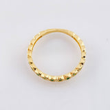 Anillo Ojos Exagonales Esmeraldas 19pts 1.7gr / T5 3/4 / Oro Amarillo 18K *