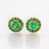 Topos Halo Circulo Esmeraldas 66pts 1.9gr / 7.2mm Oro Amarillo 18K *