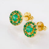 Topos Halo Circulo Esmeraldas 66pts 1.9gr / 7.2mm Oro Amarillo 18K *