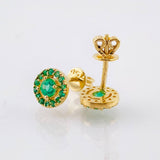 Topos Halo Circulo Esmeraldas 66pts 1.9gr / 7.2mm Oro Amarillo 18K *