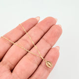 Set Cadena y Dije Singapur + Virgen Milagrosa 1.25gr / 15 3/4 in / 0.9mm Oro Amarillo 18K