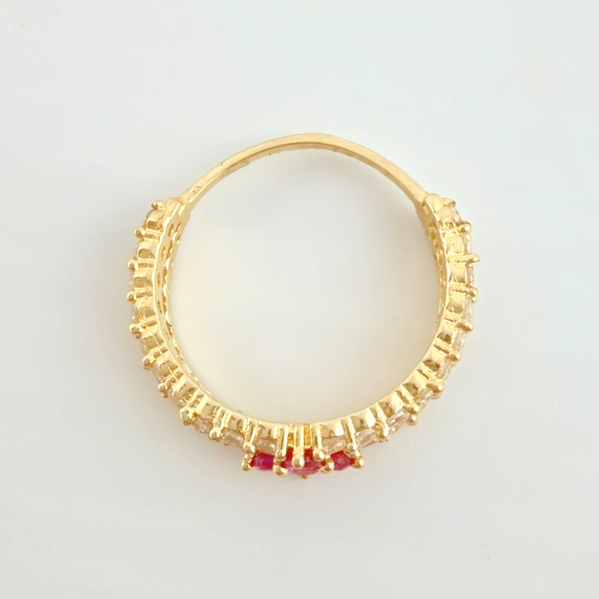Anillo Doble Carril Flor 2.4gr / T4 3/4 / Oro Amarillo 18K ©