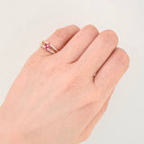 Anillo Doble Carril Flor 2.6gr / T8 / Oro Amarillo 18K *