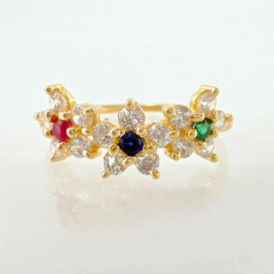 Trio Flower Ring 2.1gr / T5 3/4 / Yellow Gold 18K *
