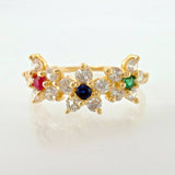 Anillo Trio Flor 2.1gr / T5 3/4 / Oro Amarillo 18K *