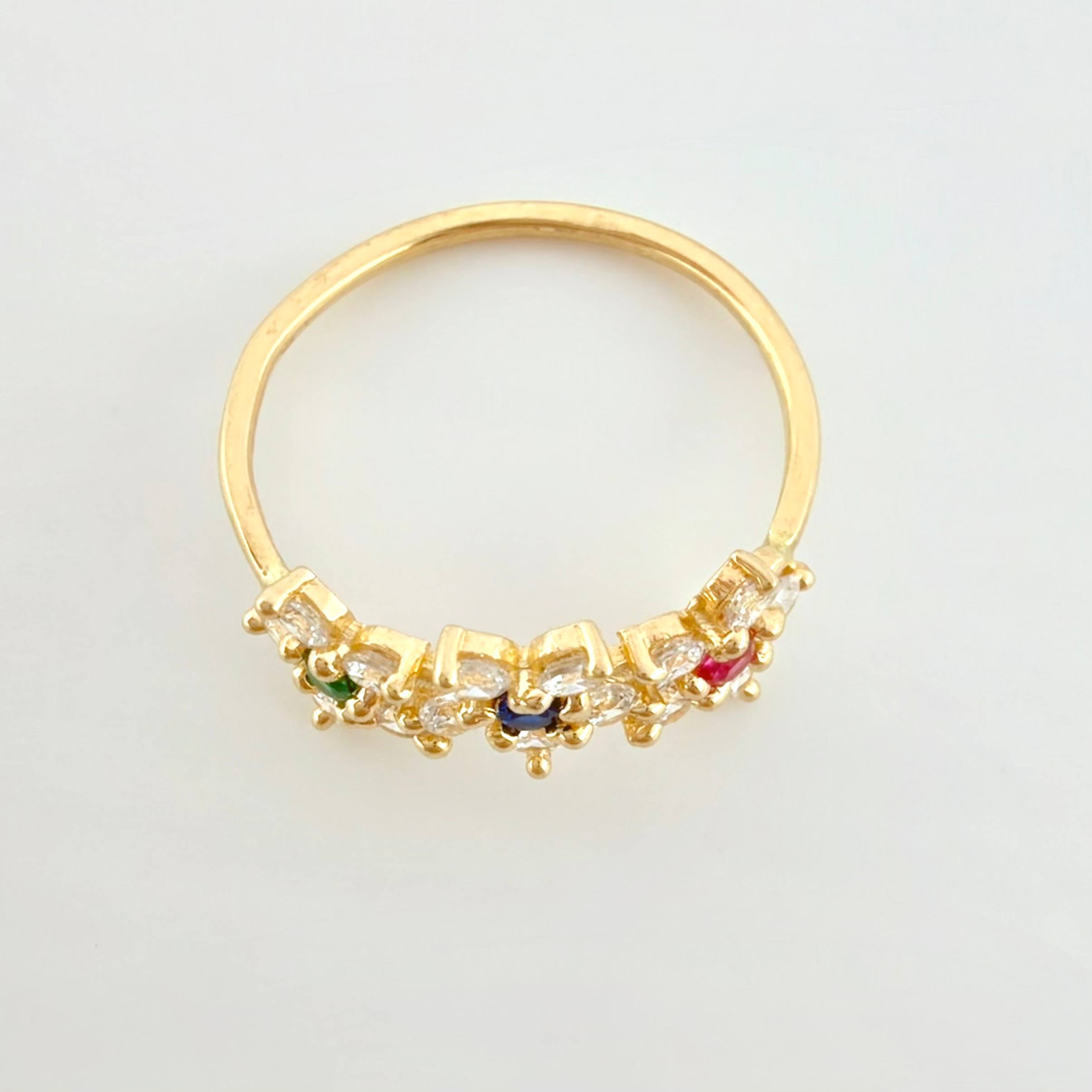 Anillo Trio Flor 2.1gr / T5 3/4 / Oro Amarillo 18K *