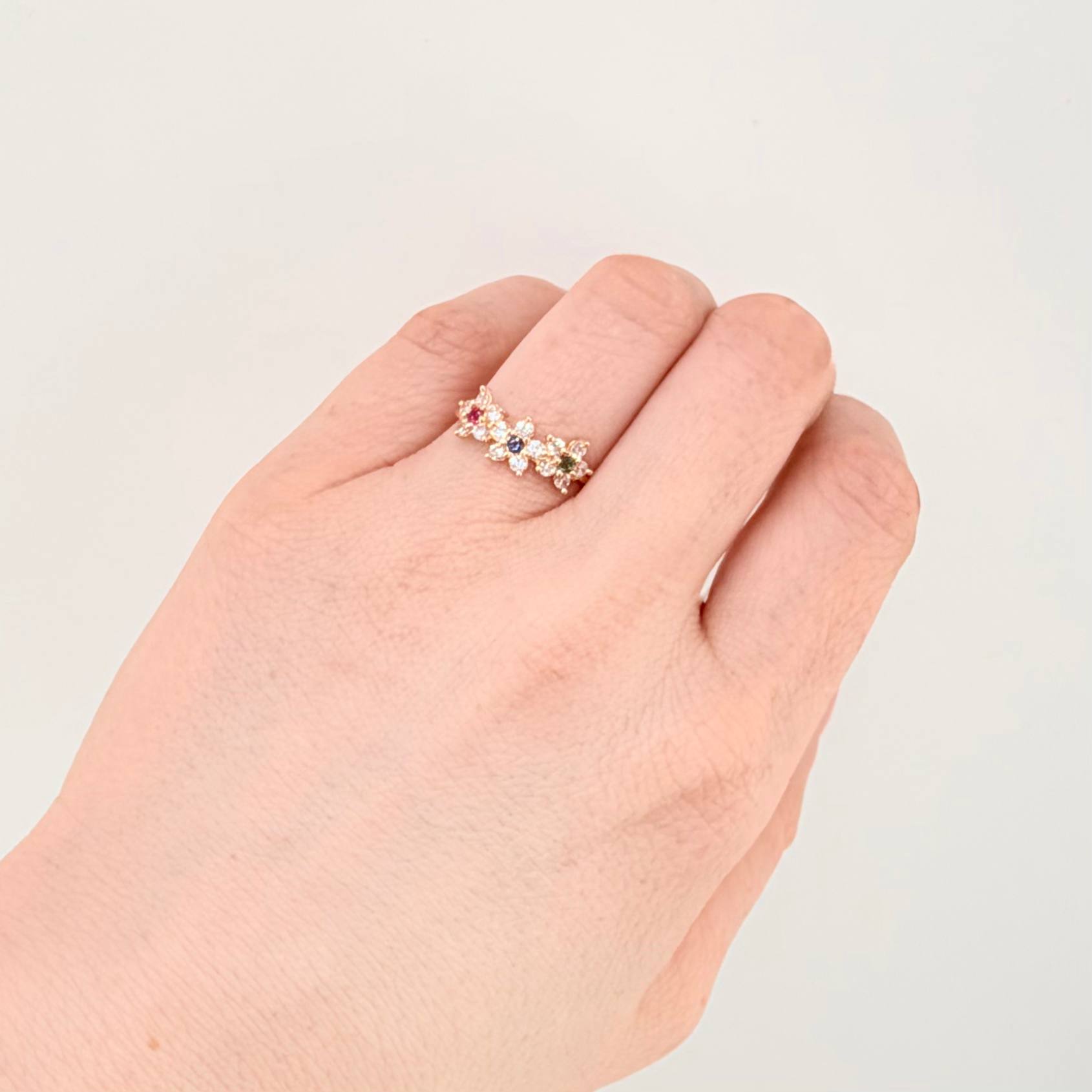 Anillo Trio Flor 2.1gr / T5 3/4 / Oro Amarillo 18K *