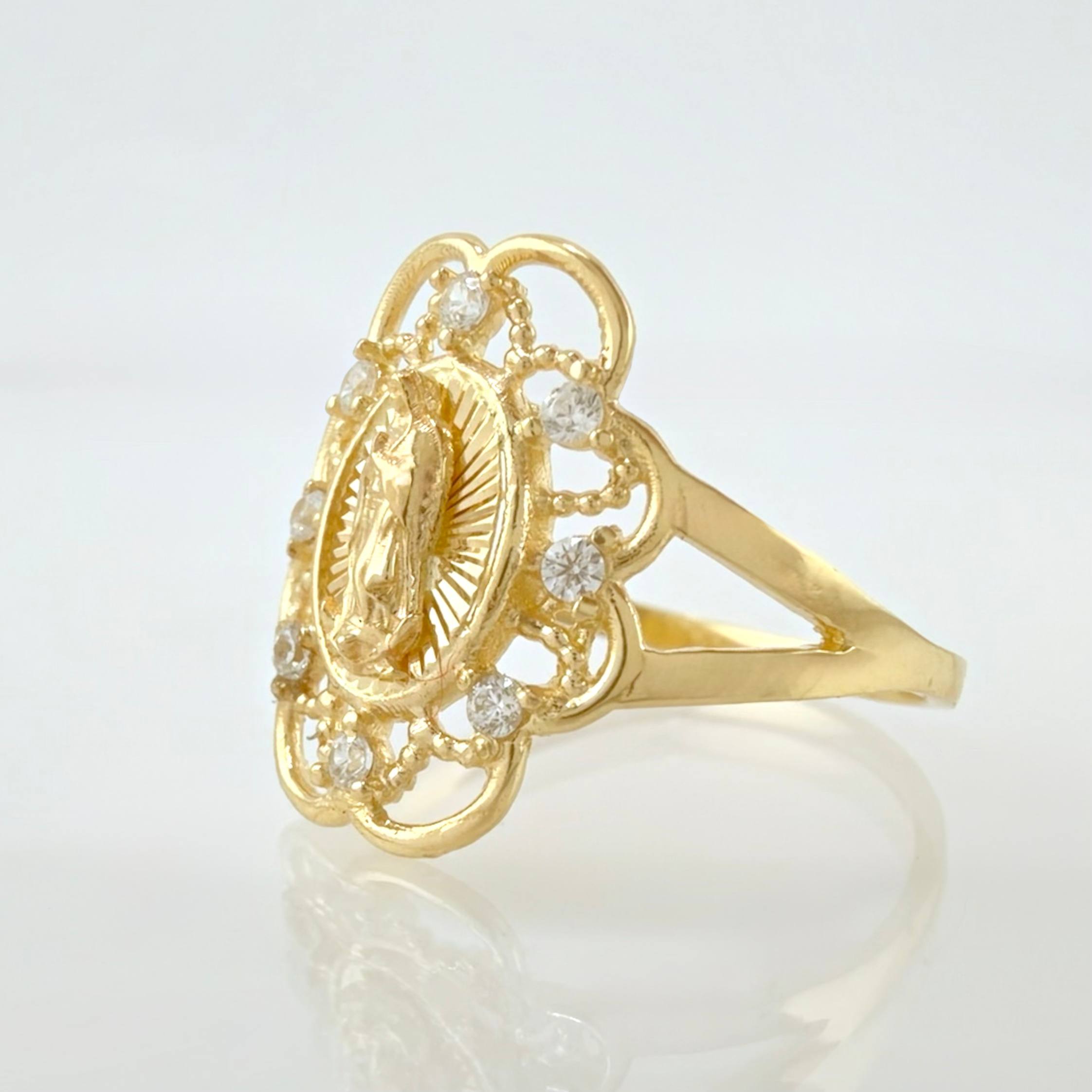 Anillo Virgen Guadalupe Bardera 2.2gr / T6 / Oro Amarillo 18K ©