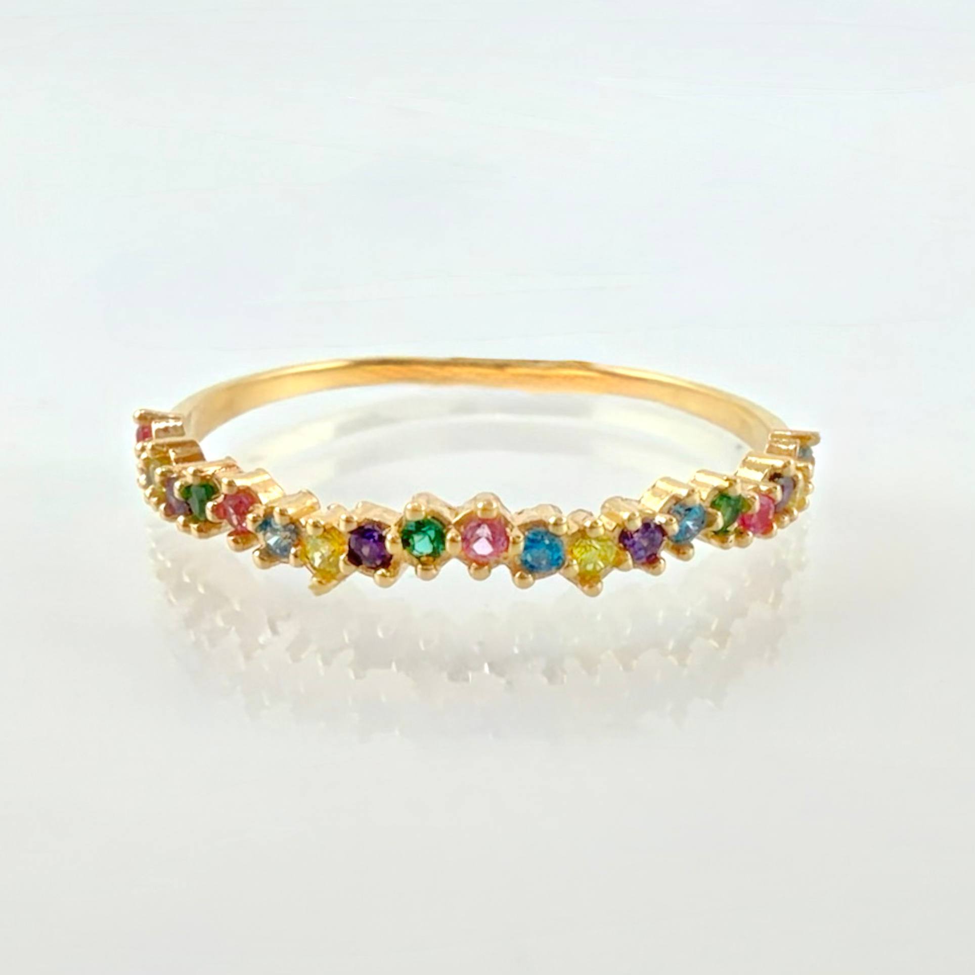 Anillo Ola Carril 1.25gr / T8 3/4 / Oro Amarillo 18K ©