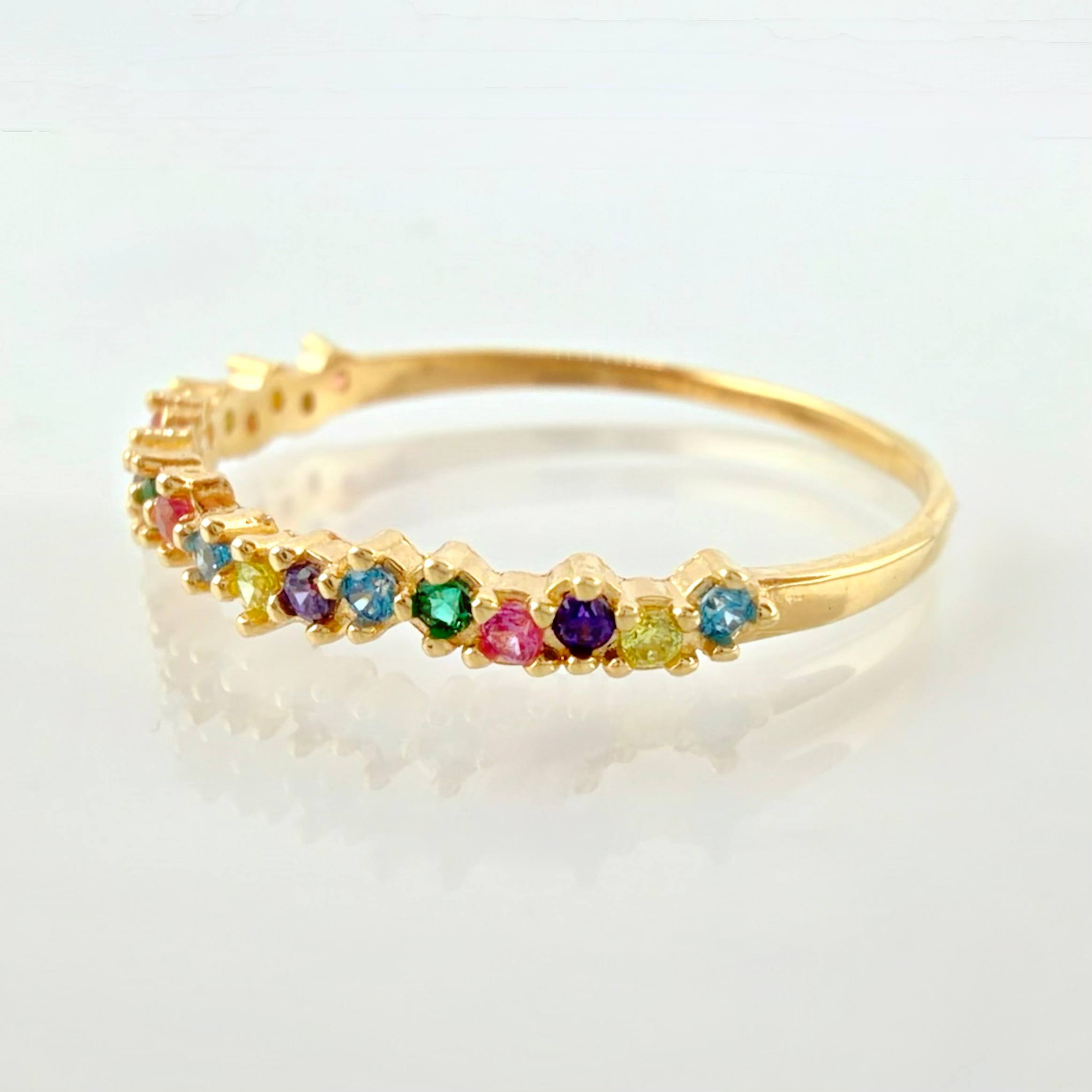 Anillo Ola Carril 1.25gr / T8 3/4 / Oro Amarillo 18K ©