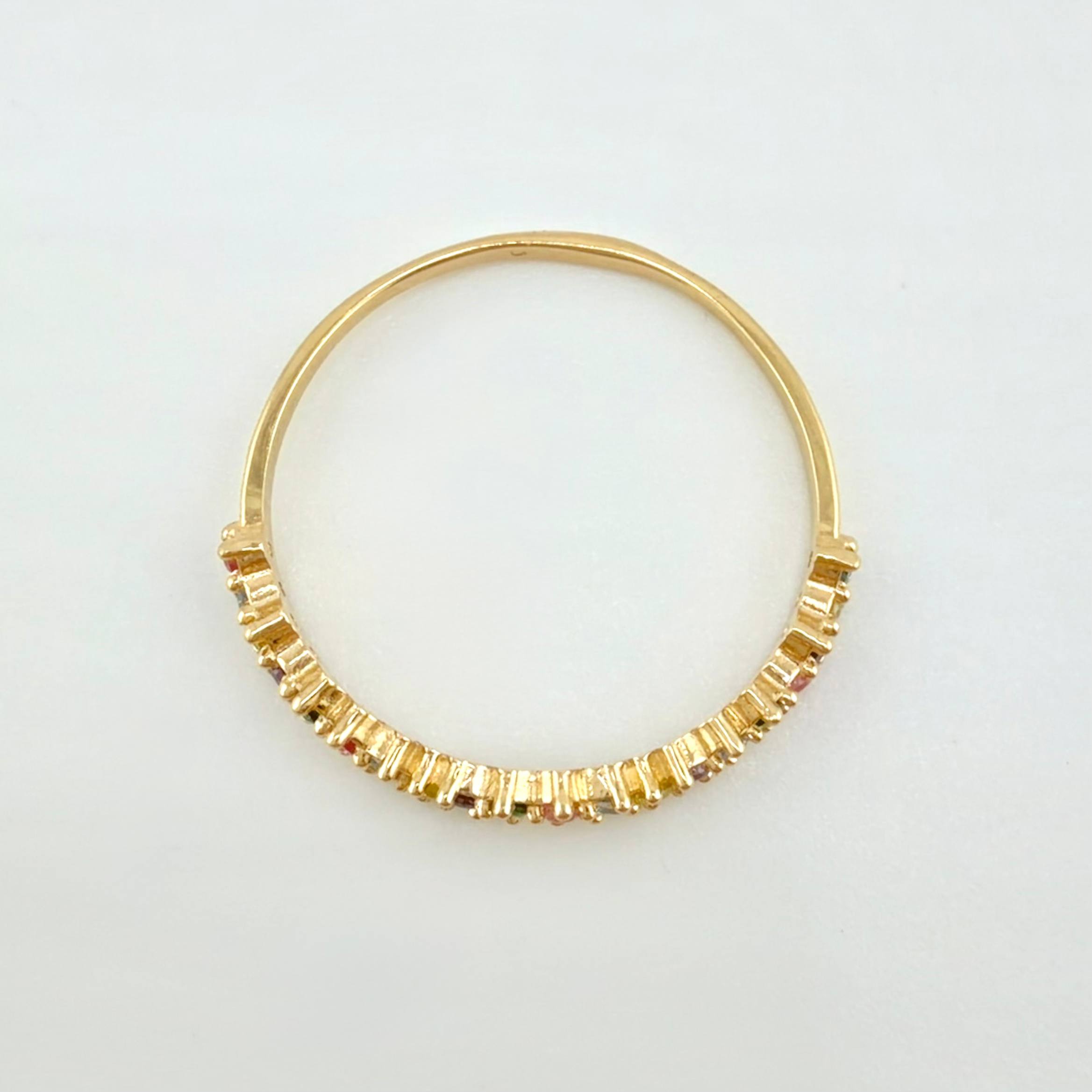 Anillo Ola Carril 1.25gr / T8 3/4 / Oro Amarillo 18K ©