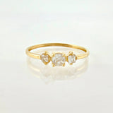 Anillo Solitario Trio 0.8gr / T7 / Oro Amarillo 18K *