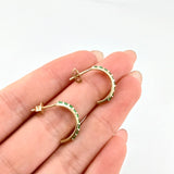 Topos Media Luna Esmeraldas 70pts 2.35gr / 3/4 in / Oro Amarillo 18K *