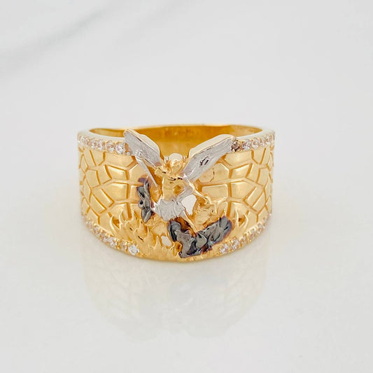 San Miguel Ring 7.85g / Size 11 Three Golds Yellow White Black 18K