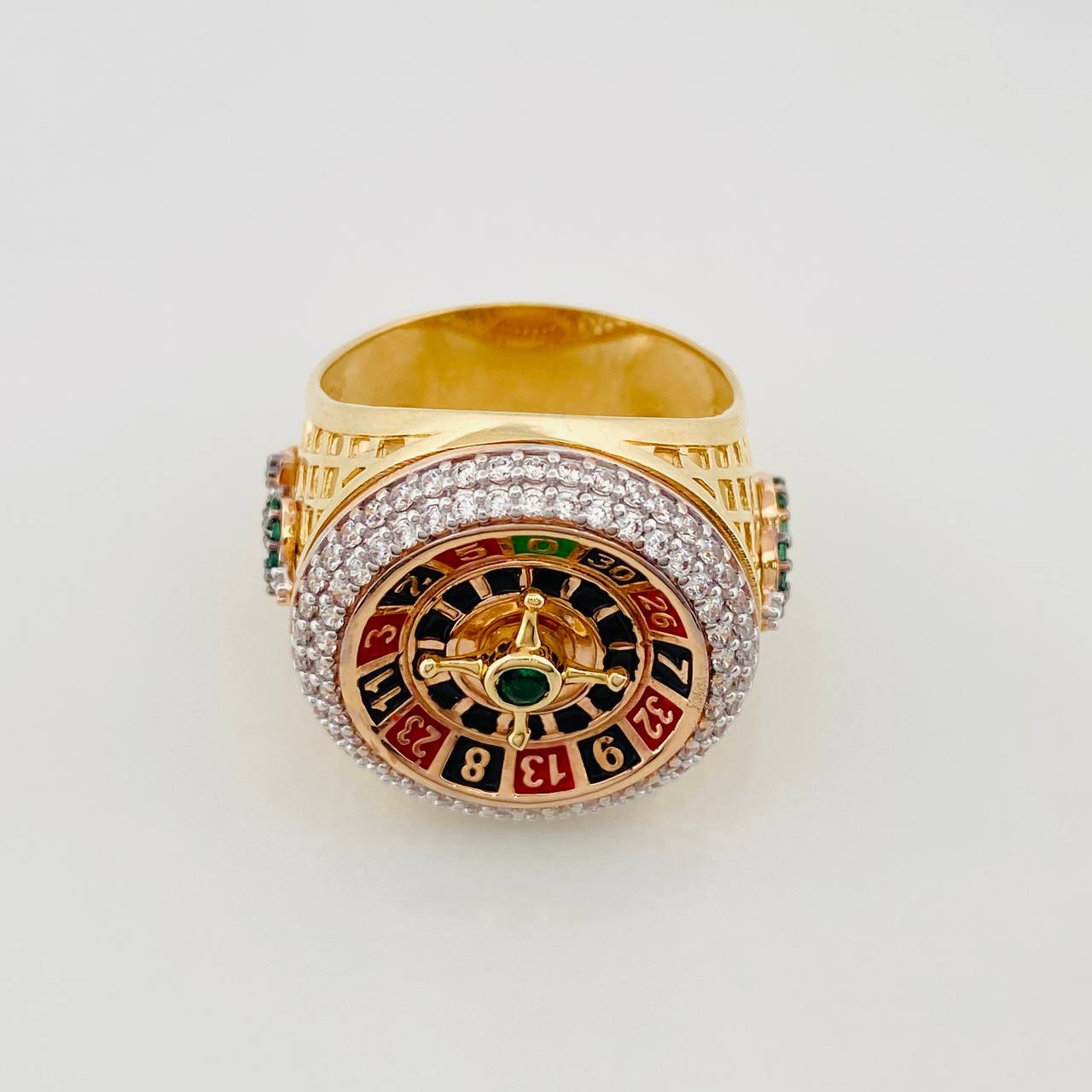 Casino Roulette Ring 13.35g / T10 Two-Tone Yellow White Gold 18K