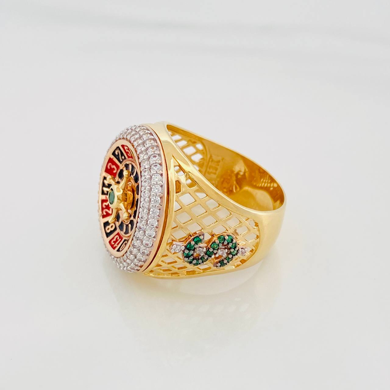 Casino Roulette Ring 13.35g / T10 Two-Tone Yellow White Gold 18K
