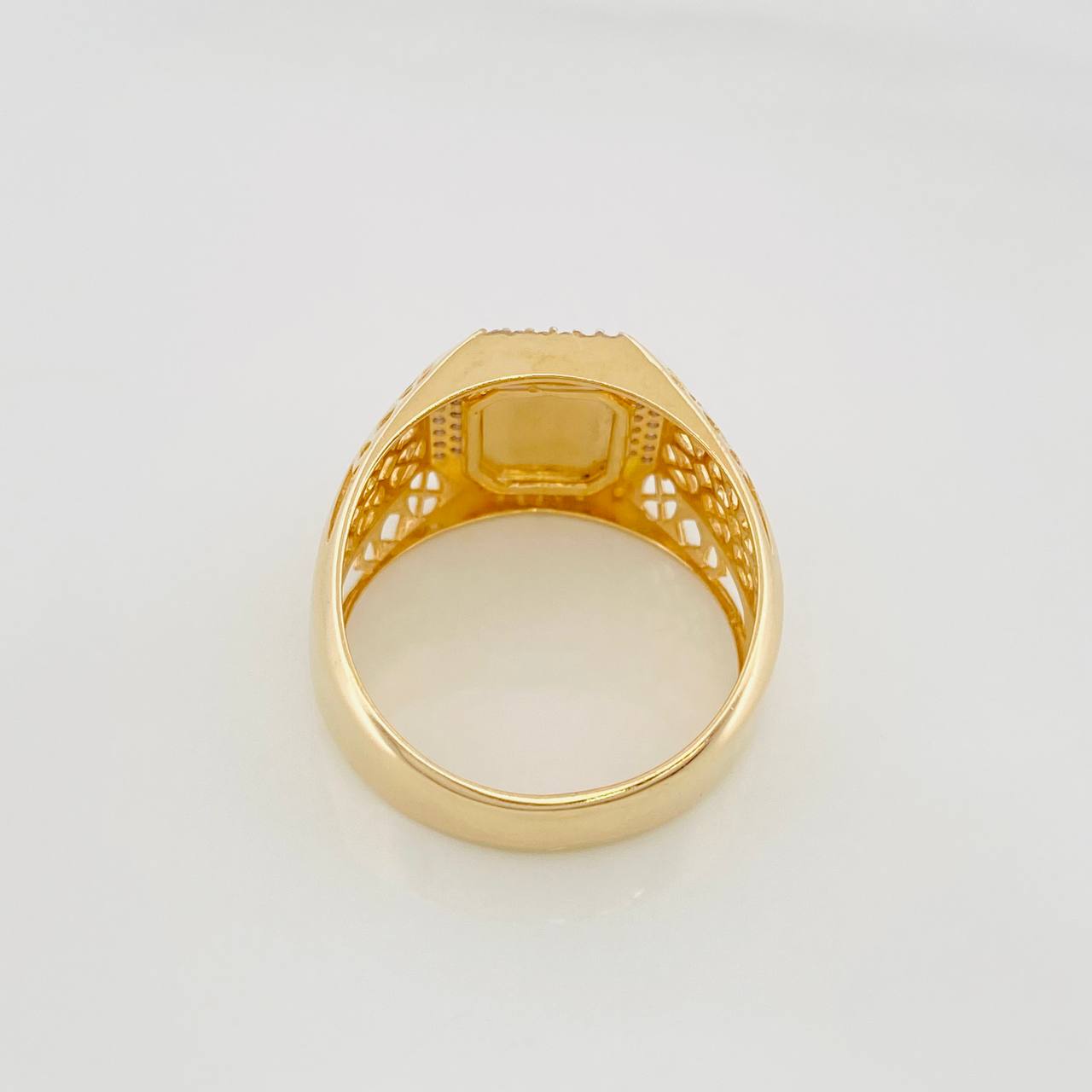 Anillo Flor de Lis 6.9g / T10 1/4 Dos Oros Amarillo Rosa 18K