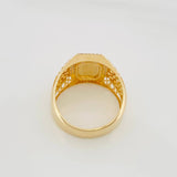 Anillo Flor de Lis 6.9g / T10 1/4 Dos Oros Amarillo Rosa 18K