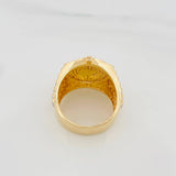 Anillo Corona 7g / T7 1/4 Dos Oros Amarillo Blanco 18K
