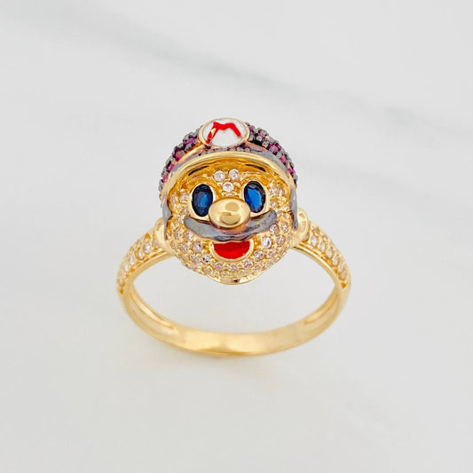 Anillo Mario 6.2g / T9 1/2 Dos Oros Negro Amarillo 18K