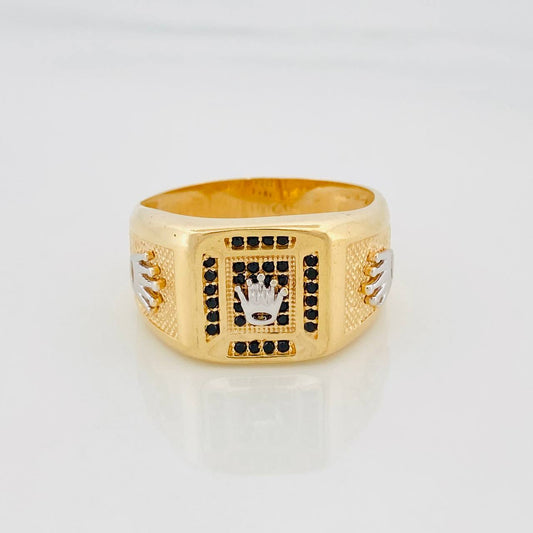 Anillo Corona 8.65g / T11 Dos Oros Amarillo Blanco 18K