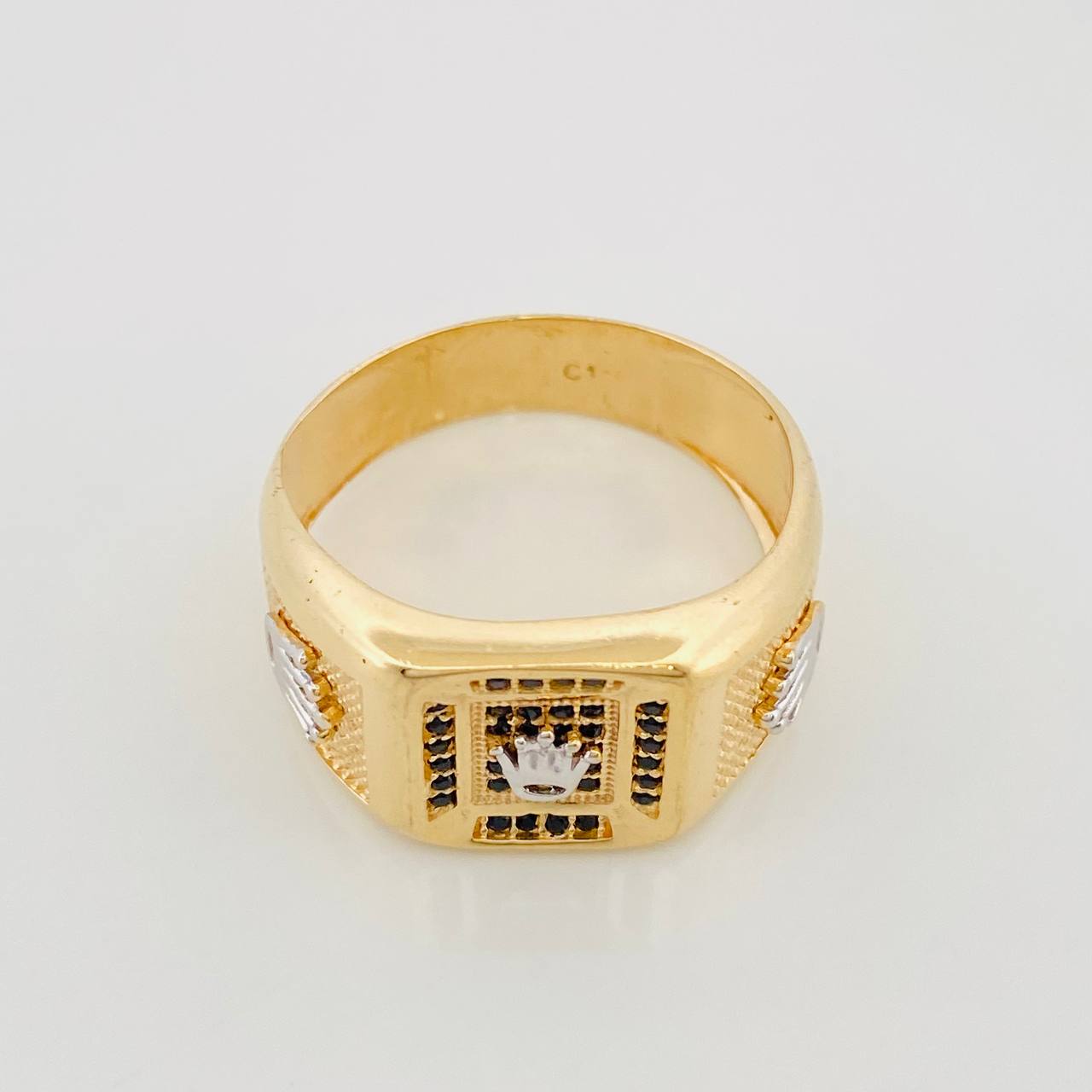 Anillo Corona 8.65g / T11 Dos Oros Amarillo Blanco 18K