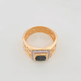 Anillo Sello 8.65g / T11 Dos Oros Blanco Rosa 18K
