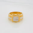 Anillo Sello 8.65g / T10 1/4 Dos Oros Amarillo Blanco 18K