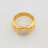 Anillo Sello 8.65g / T10 1/4 Dos Oros Amarillo Blanco 18K