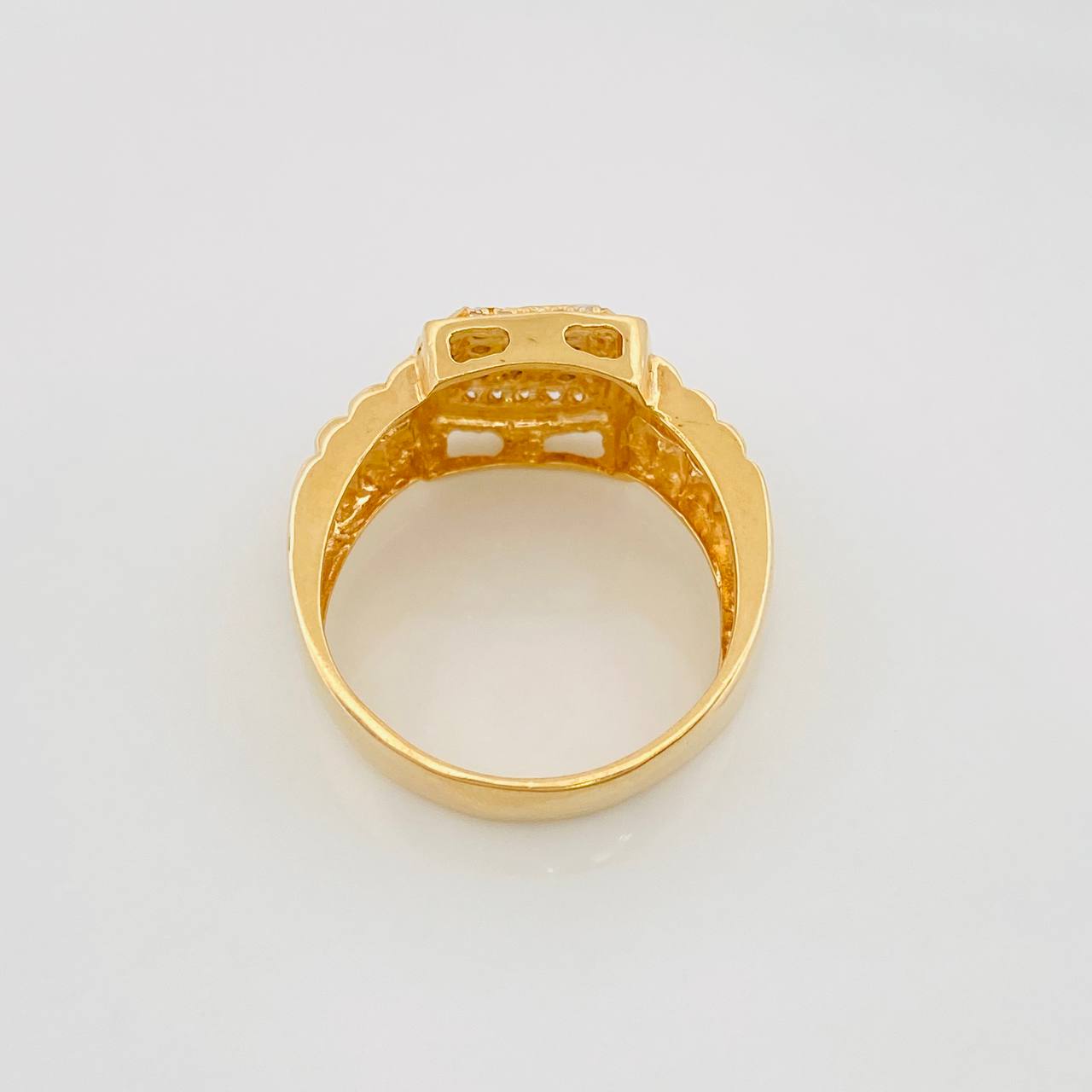 Anillo Sello 8.65g / T10 1/4 Dos Oros Amarillo Blanco 18K