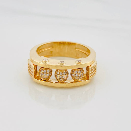 Anillo Bolas de Fuego 9.15g / T10 Oro Amarillo 18K
