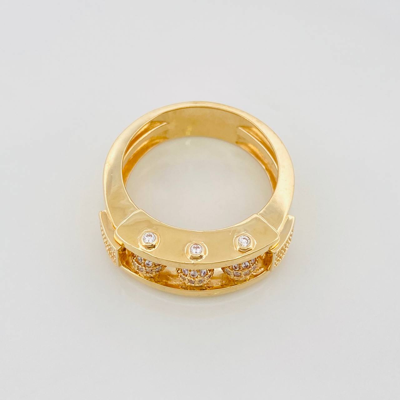 Anillo Bolas de Fuego 9.15g / T10 Oro Amarillo 18K