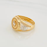 Anillo Corona 9.6g / T10 Dos Oros Amarillo Blanco 18K