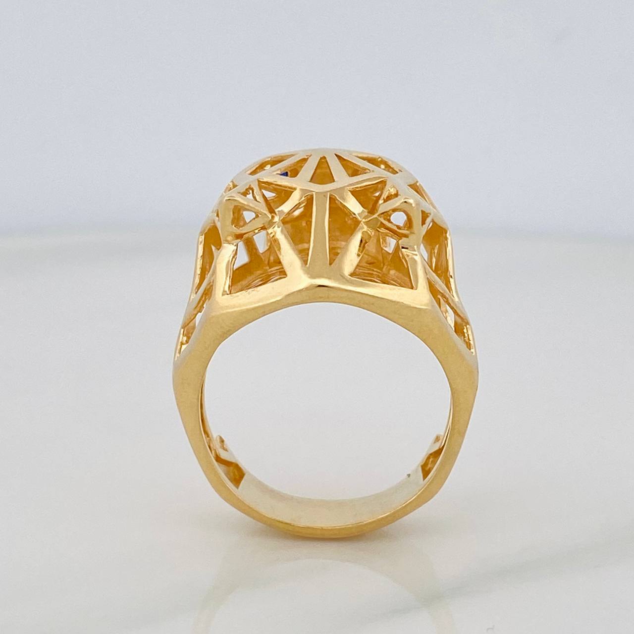 Panther Filigree Ring 13.35g / Size 10 3/4 Yellow Gold 18K
