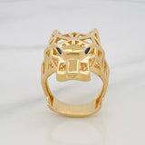 Panther Filigree Ring 13.35g / Size 10 3/4 Yellow Gold 18K