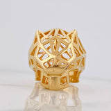 Panther Filigree Ring 13.35g / Size 10 3/4 Yellow Gold 18K