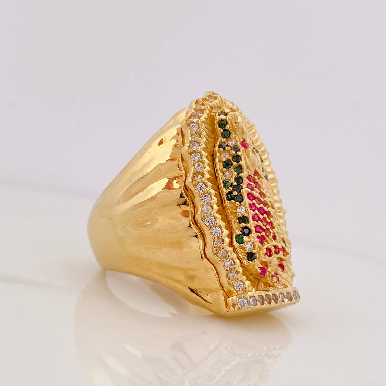 Anillo Virgen Guadalupe 16.7g / T8 Oro Amarillo 18K