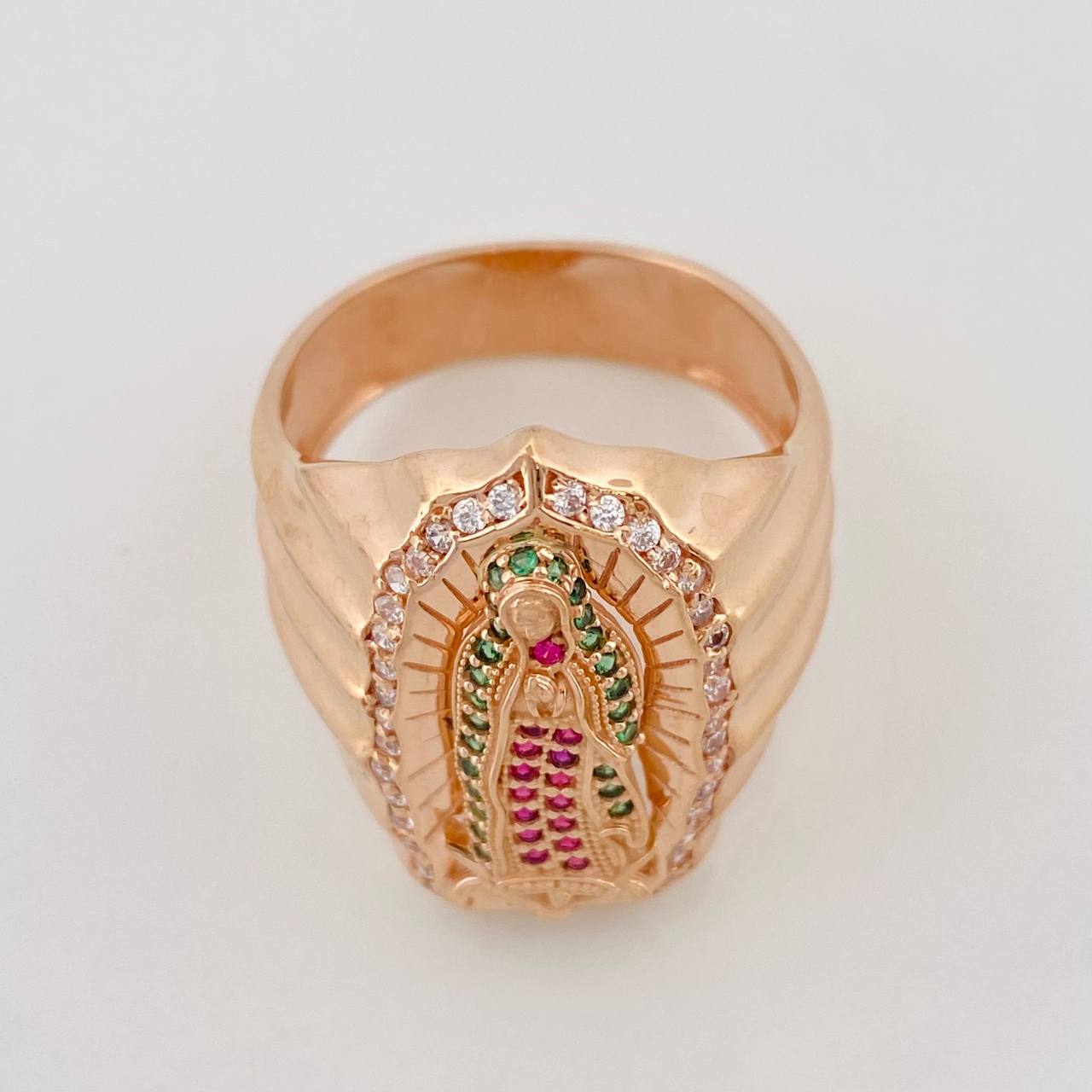 Anillo Virgen Guadalupe 10g / T11 1/2 Oro Rosa 18K