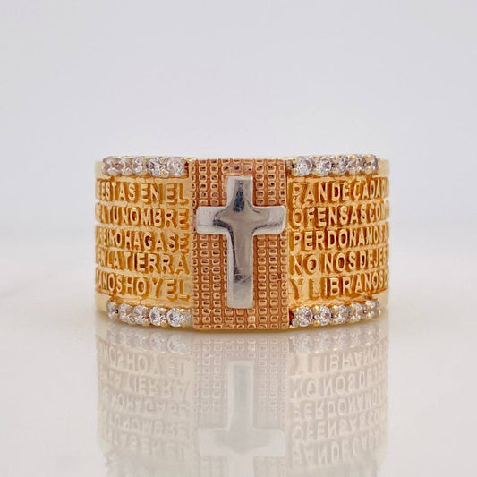 Anillo Argolla Cruz 8.2g / T8 1/2 Tres Oros 18K