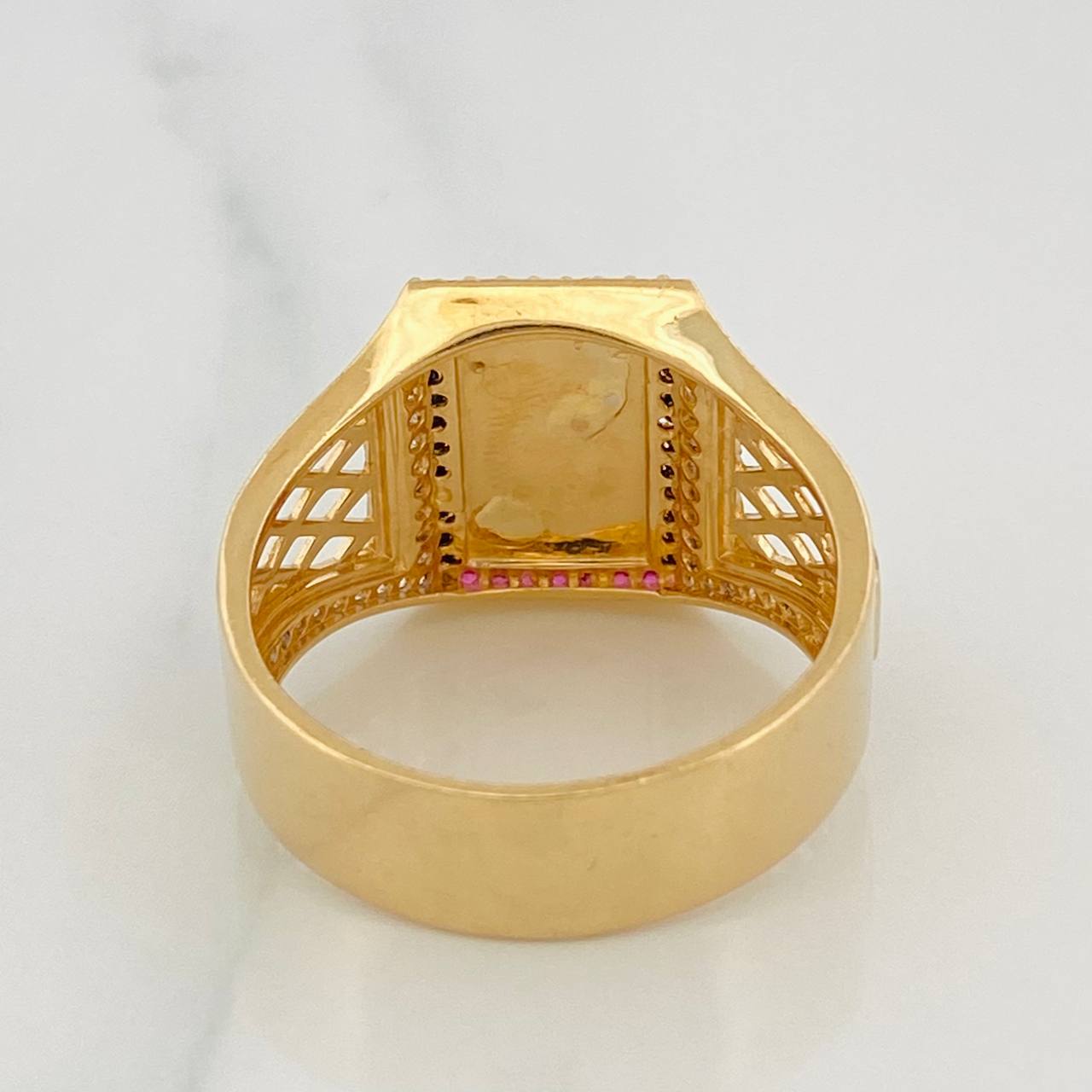 Poker Cards Ring 7.4g / Size 10 1/2 Two Yellow White Gold 18K