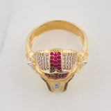 Anillo Gladiador 13.2g / T11 3/4 Dos Oros Amarillo Blanco 18K
