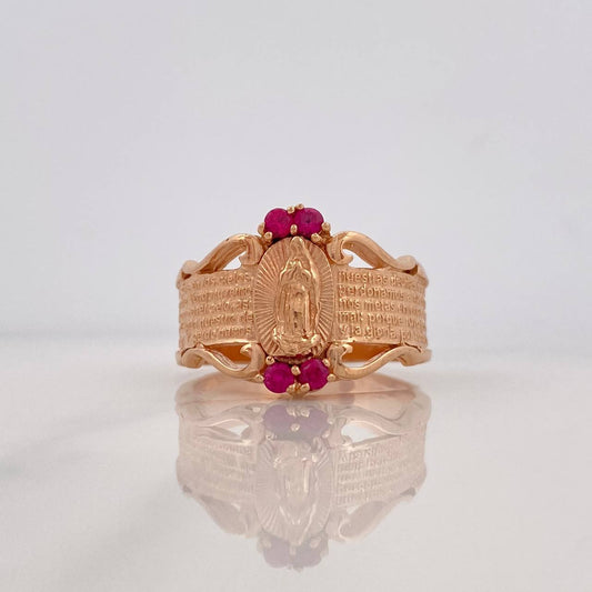 Anillo Virgen Guadalupe 8.75g / T9 3/4 Oro Rosa 18K