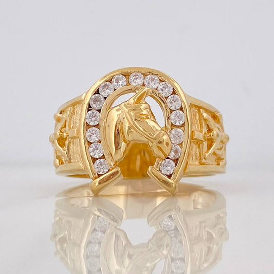 Anillo Herradura de Caballo 12.95g / T10 1/2 Oro Amarillo 18K