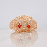 Anillo Buho 4.2g / T9 1/2 Dos Oros Blanco Rosa 18K
