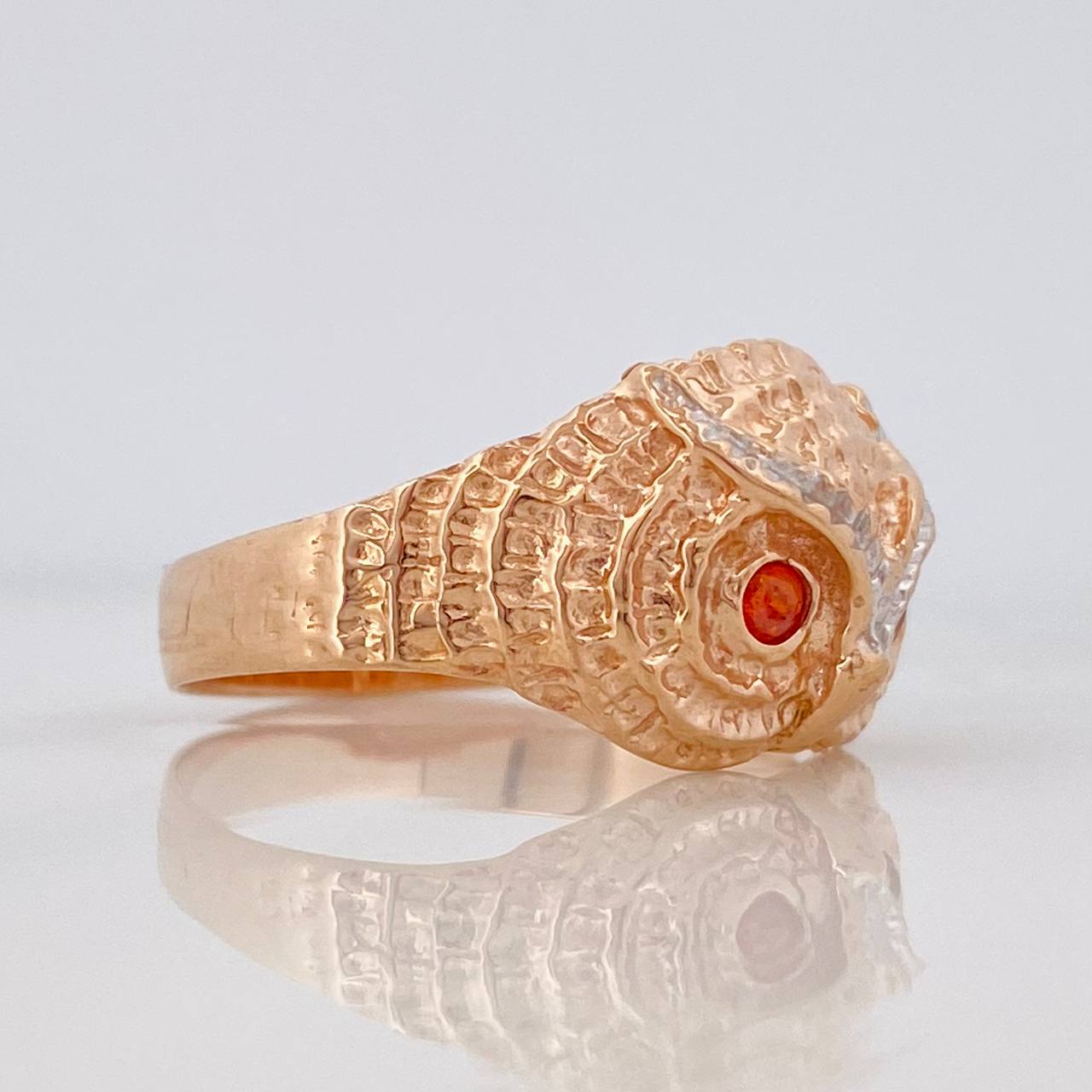 Anillo Buho 4.2g / T9 1/2 Dos Oros Blanco Rosa 18K