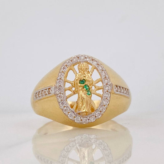 San Judas Ring 5.5g / Size 9 3/4 Yellow Gold 18K